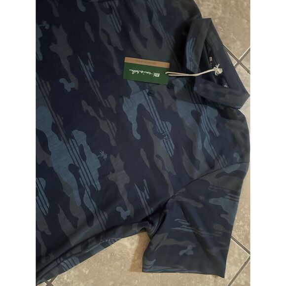NWT Travis Mathew 3XL Beachside Stealth Camo Polo Shirt Navy - Picture 2 of 7